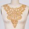 1 Piece Gold Venice Lace V Shaped Applique for Costumes Dresses and Formal Neckline Designs